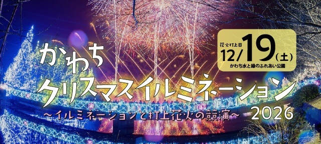 かわちクリスマスイルミネーションと打上花火の競演